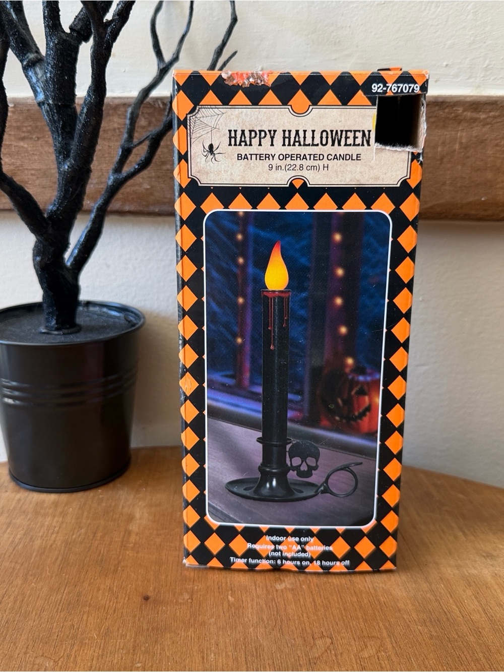 Michaels Black & red Battery Operated skull Candle